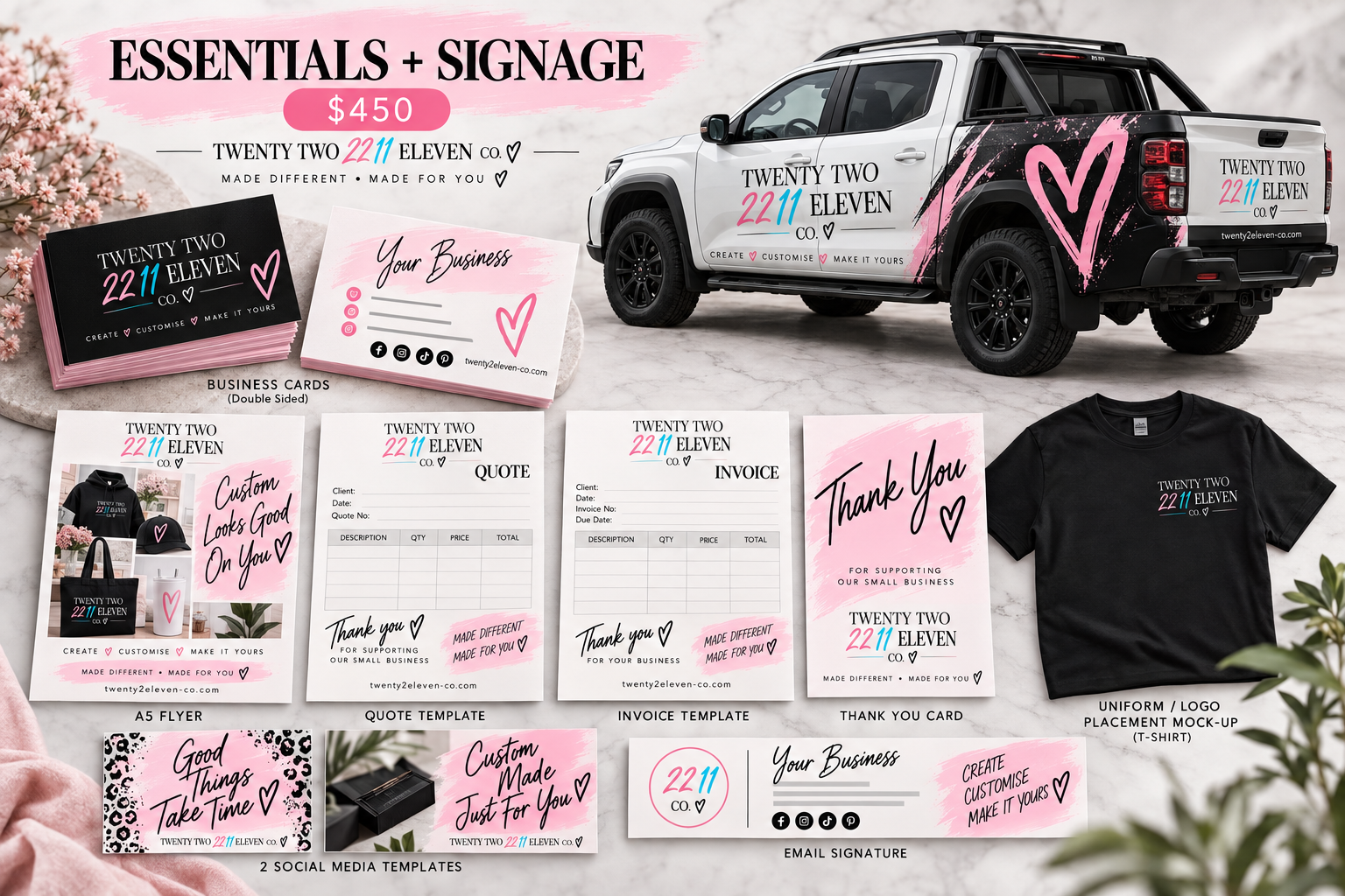 Essentials + Signage package examples