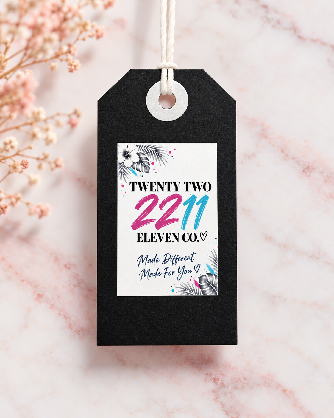 Clothing & swing tags design example